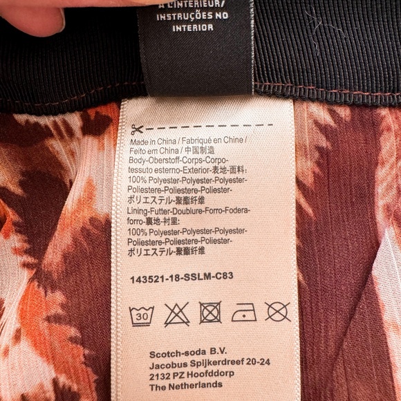 Scotch & Soda Palm Print Wide Leg Pants - Brown, Size S - Picture 8 of 8